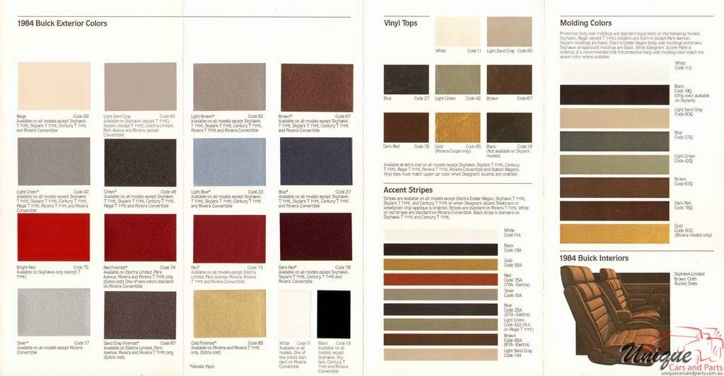 1984 Buick Exterior Paint Chart Page 4